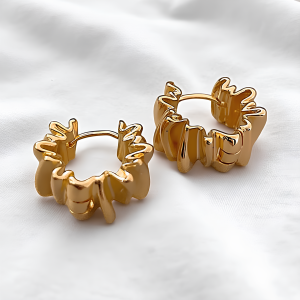 Simple Irregular Huggie Hoop Earrings - Image 1