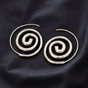925 Silver Plated Spiral Earrings - Image 1