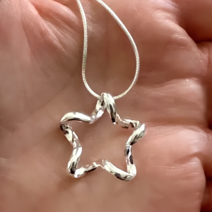 925 Silver Filled Twisted Star Necklace - Image 1