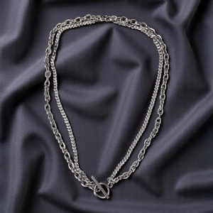 Stainless Steel Multi Layer Chain Necklace - Image 1
