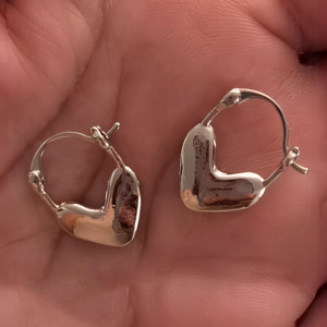 925 Silver Filled Drop Heart Earrings - Image 1