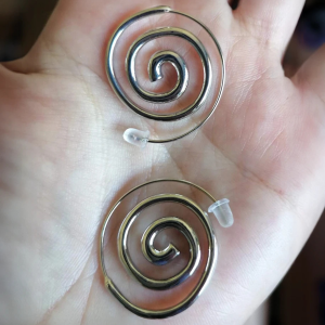 925 Silver Plated Spiral Earrings - Image 2