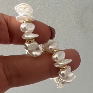 Baroque Pearls Hoop Earrings - Image 2