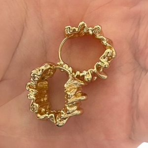 Simple Irregular Huggie Hoop Earrings - Image 2