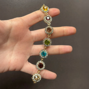 Large Rainbow Crystal Bangle Bracelet - Image 1