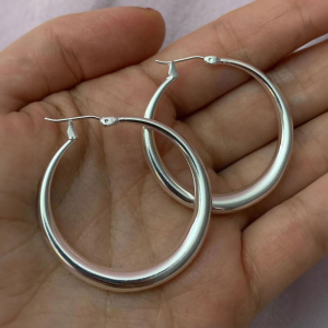 925 Silver Filled Chunky Hoop Earrings - Image 1