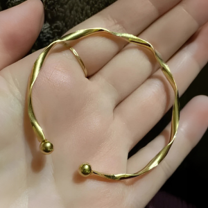 Gold Tone Twisted Open Cuff Bracelet - Image 2