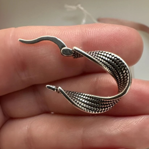 925 Silver Filled Twist Textured Earrings - Image 3