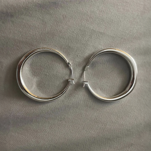 925 Silver Filled Chunky Hoop Earrings - Image 2