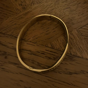 Gold Colour Thick Boho Engraved Stainless Steel Bangle Bracelet - Image 2