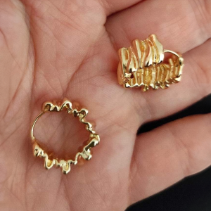 Simple Irregular Huggie Hoop Earrings - Image 3