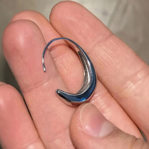 925 Silver Filled C Shaped Open Hoop Earrings - Image 3