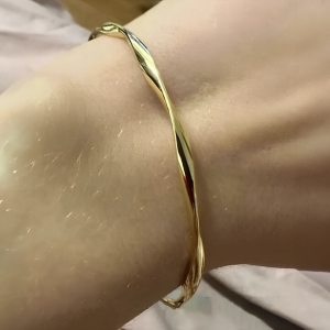 Gold Tone Twisted Open Cuff Bracelet - Image 4