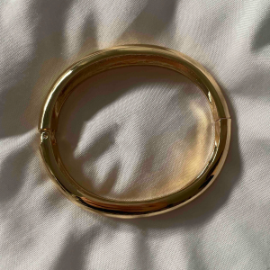 Gold Colour Glossy Thick Bangle Bracelet - Image 3