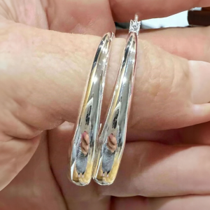 925 Silver Filled Chunky Hoop Earrings - Image 4